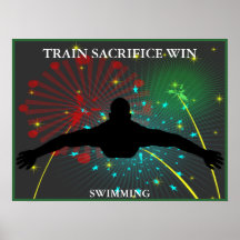 Poster de la natación del triunfo del sacrificio d