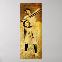 Poster de la pintura al óleo del jugador de béisbo