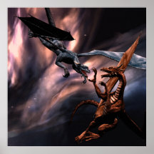 Poster de los dragones que lucha
