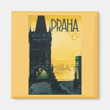 Poster de Praga del vintage (Praga) Imán