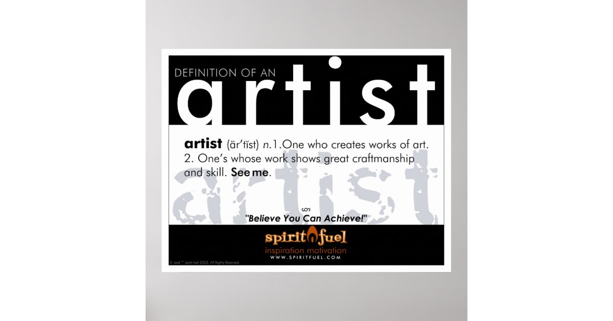 Poster Definition Artist Zazzle