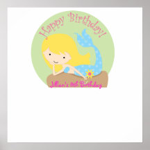 Poster del autógrafo del cumpleaños de la sirena d