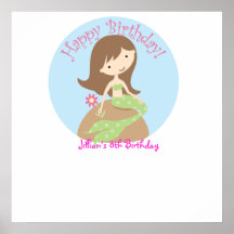 Poster del autógrafo del cumpleaños de la sirena d