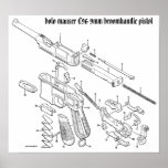 Poster del broomhandle de Mauser C96 9m m