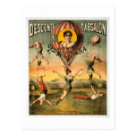 Poster del circo de Srta. Stena Flying Trapese Vin Tarjeta Postal