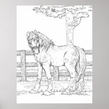Poster del colorante del caballo