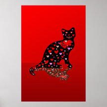 Poster del gato para los amantes del gato. Grande 