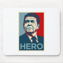 Poster del héroe de la esperanza de Ronald Reagan  Tapetes De Ratón
