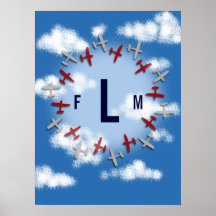 Poster del monograma de los aviones