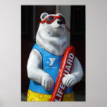Poster del oso blanco del salvavidas