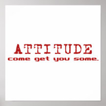 Poster del rojo de la actitud