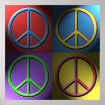 Poster del signo de la paz del arte pop