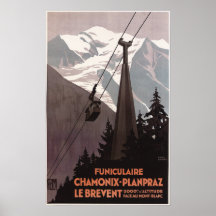 Poster del teleférico de Funiculaire Le Brevent