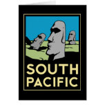 Poster del viaje del art déco de South Pacific Tarjetas