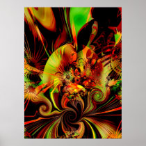 Poster Digital Abstract Art Feel The Green 2 posters