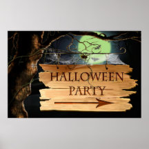 Poster espeluznante viejo del fiesta de Halloween