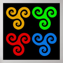 Poster espiral triple del arte pop