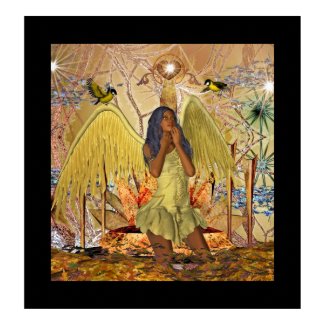 Poster Fantasy Art Golden Angel 2 print