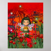 Poster Fantasy Art Strawberry Angel Girl