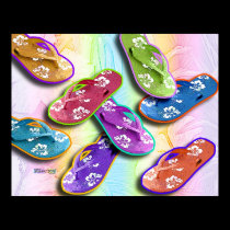 Poster - Fine Art Flip Flops Pop Art posters by PopArtDiva Poster - Fine Art Flip Flops Pop Art posters