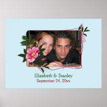 Poster floral subió de la foto del boda del rosa s