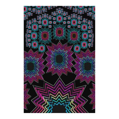 Poster: Fractal Explosions: Trippy: Purple Green by spiritswitchboard