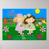 Poster Girl Friends Garden Kid's print