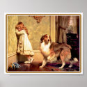 Poster: Girl with Pet Sheltie posters