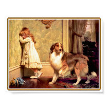 Poster: Girl with Pet Sheltie posters