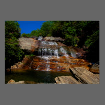 Poster, Graveyard Fields lower falls - Blue r... posters