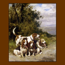 Poster: Hunting Dogs - Vintage Dog Art by de Penne posters