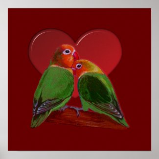 Poster - Lovebirds print