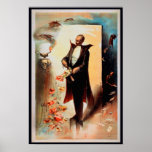 Poster: Magician with skull and roses (1892)