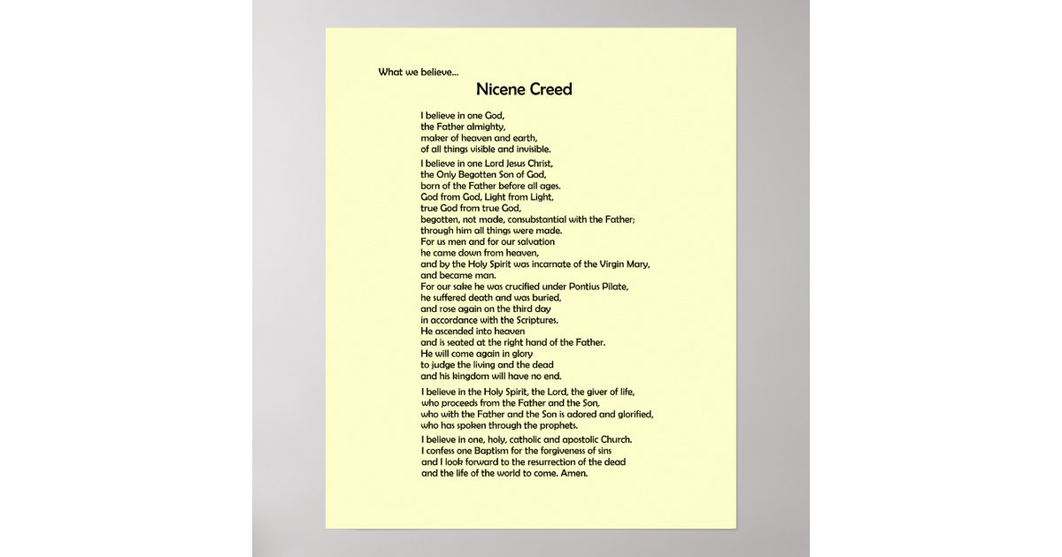 Poster-Nicene Creed~ Customizable! Poster | Zazzle