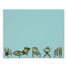 Poster of chairs in turquoise photograph
