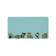 Poster of turquoise chairs personalized address labels