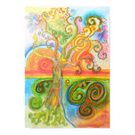 Poster or print with psychedelic colourful tree