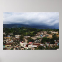 Poster Painting Haiti City Slum & Mountains posters