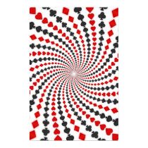 Poster: Poker Card Suits Spiral: Black Jack posters