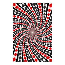 Poster: Poker Card Suits Spiral: Black Jack posters