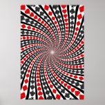 Poster: Poker Card Suits Spiral: Black Jack posters