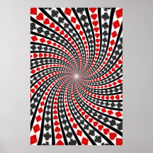 Poster: Poker Card Suits Spiral: Black Jack