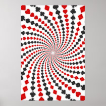 Poster: Poker Card Suits Spiral: Black Jack