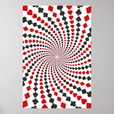 Poster: Poker Card Suits Spiral: Black Jack. The Artwork featured on this
