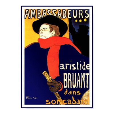 Poster/Print: Aristide Bruant by Toulouse Lautrec by VintageCabaret