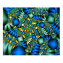 Poster/Print: Blue Star Fractal by Aquavel Poster/Print: Blue Star Fractal