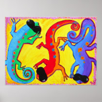 Poster Print-Carribean Lizards