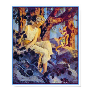 Poster/Print: Girl with Elves - Maxfield Parrish print