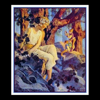 Poster/Print: Girl with Elves - Maxfield Parrish