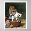 Poster Print: Giving the Dog a Bath - Vintage Art